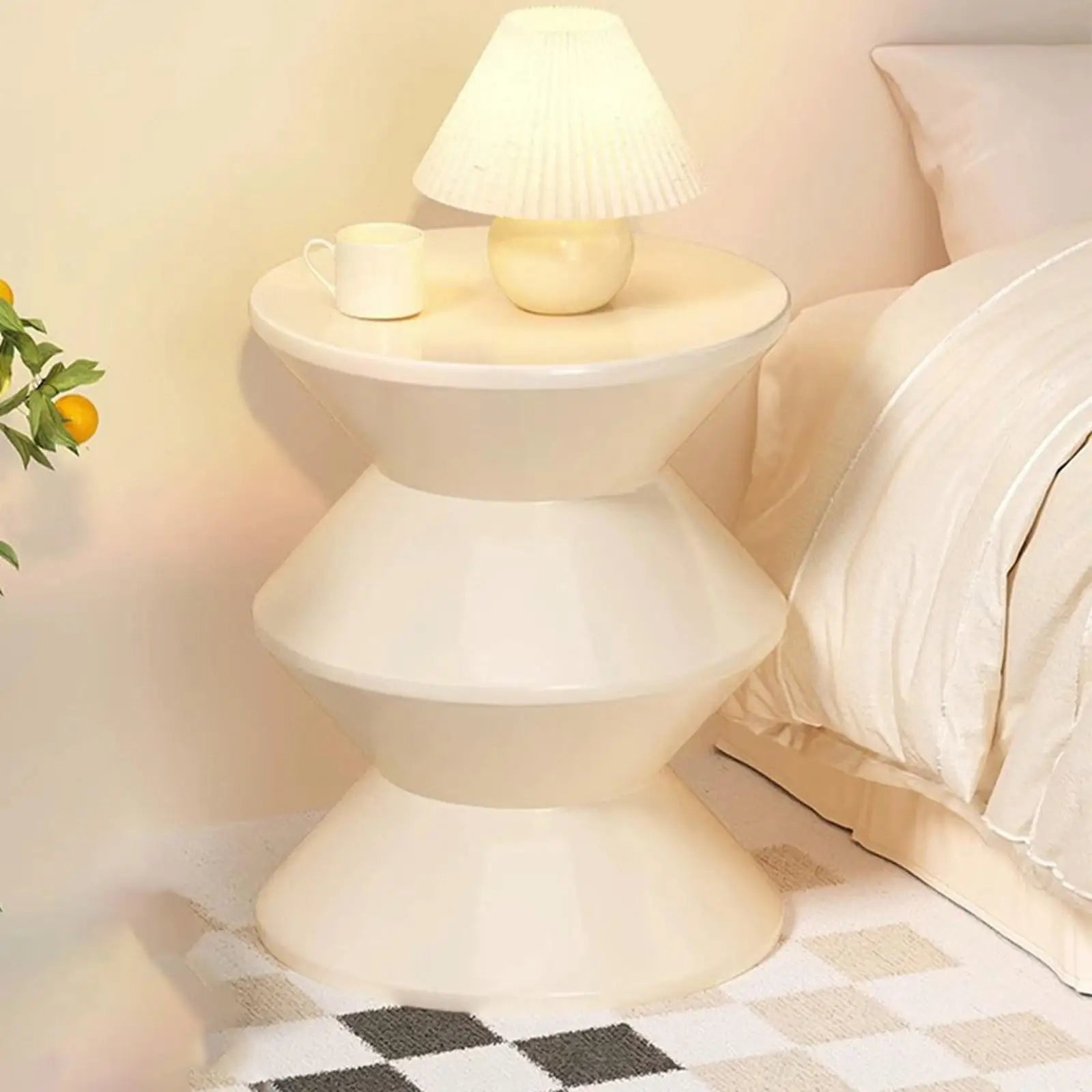 Nordic Ins Style Creative Hourglass Home Stool 3 Tire Small Low Plastic Round Stool For Household Office Living Room Shoe Change