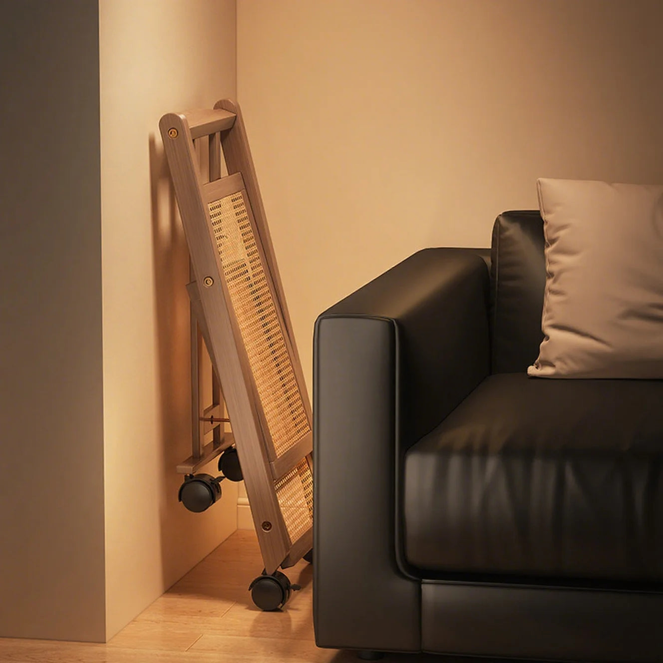 Foldable Bedside Table Storage Rack Multi-Layer Coffee Table Storage Sofa Bookcase Floor-Standing Bedroom Snacks Push Cart