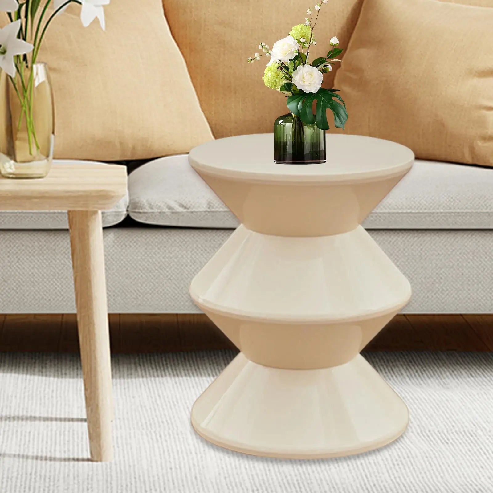 Nordic Ins Style Creative Hourglass Home Stool 3 Tire Small Low Plastic Round Stool For Household Office Living Room Shoe Change