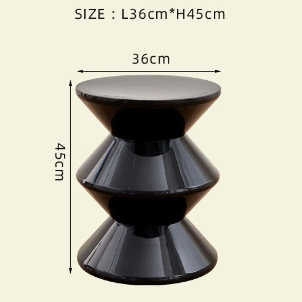 Nordic Ins Style Creative Hourglass Home Stool 3 Tire Small Low Plastic Round Stool For Household Office Living Room Shoe Change