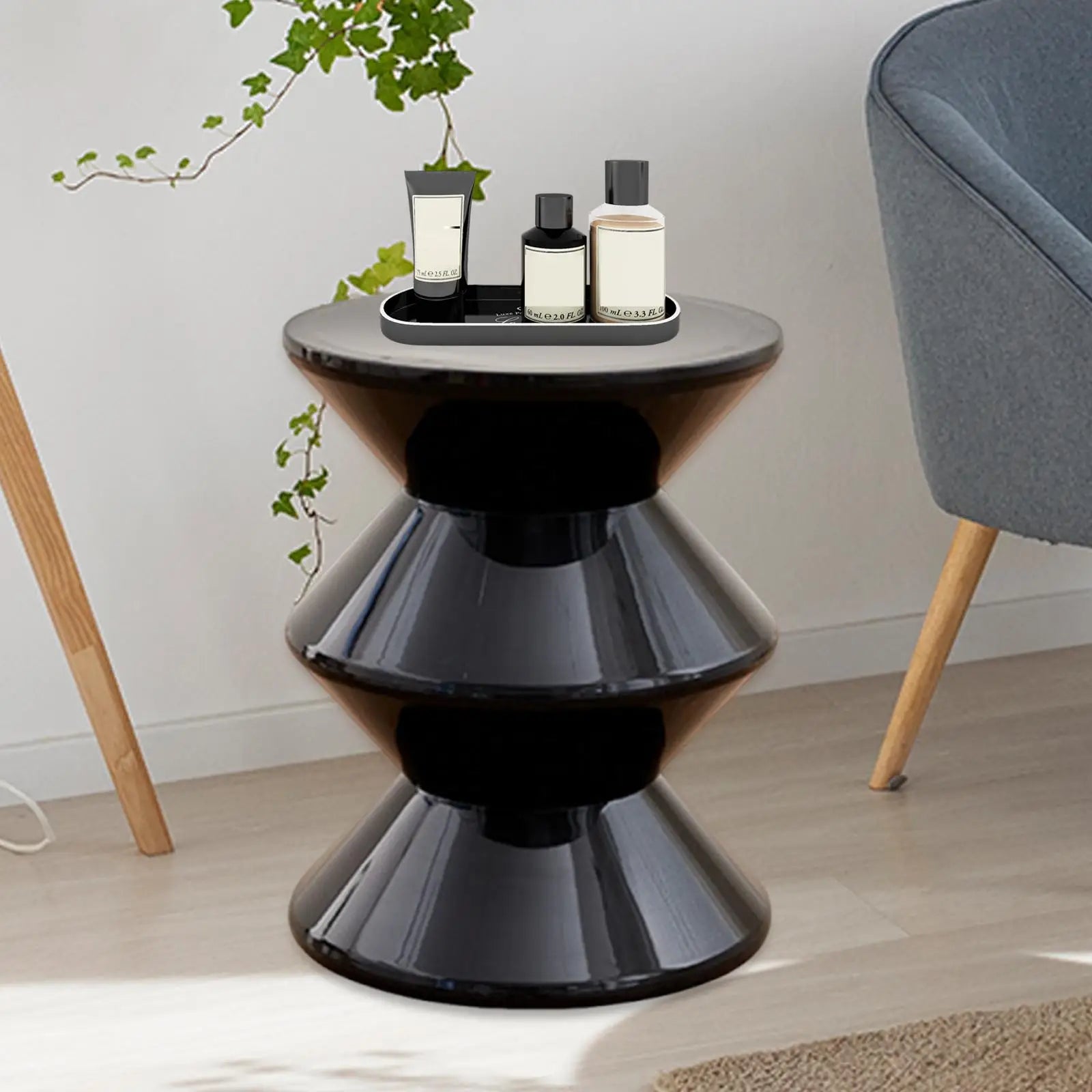 Nordic Ins Style Creative Hourglass Home Stool 3 Tire Small Low Plastic Round Stool For Household Office Living Room Shoe Change