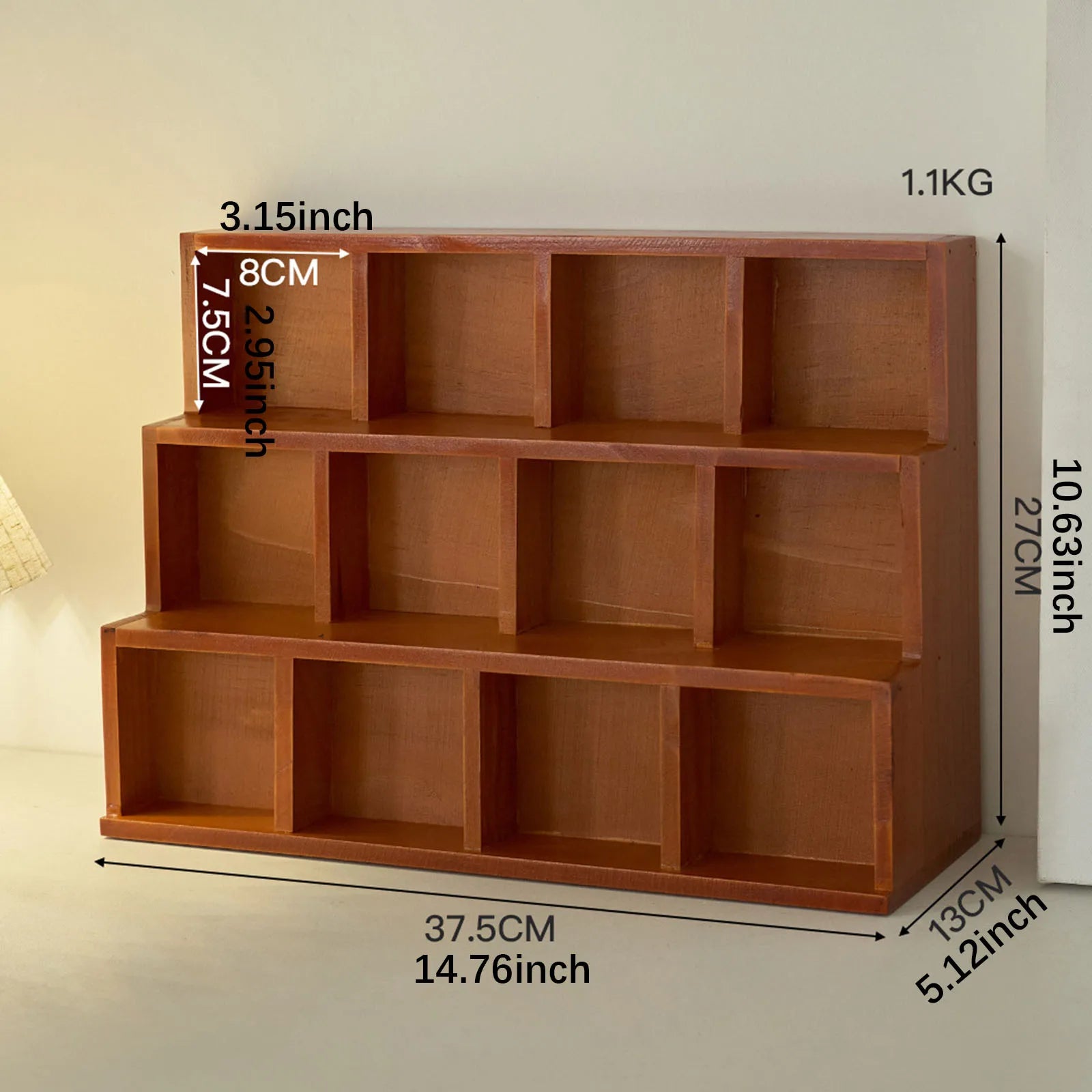 Wood Display Stand Product Stand Multilayer Reveal Frame Wooden Display Riser Shelf Mug Holder Rack for Figures Decoration