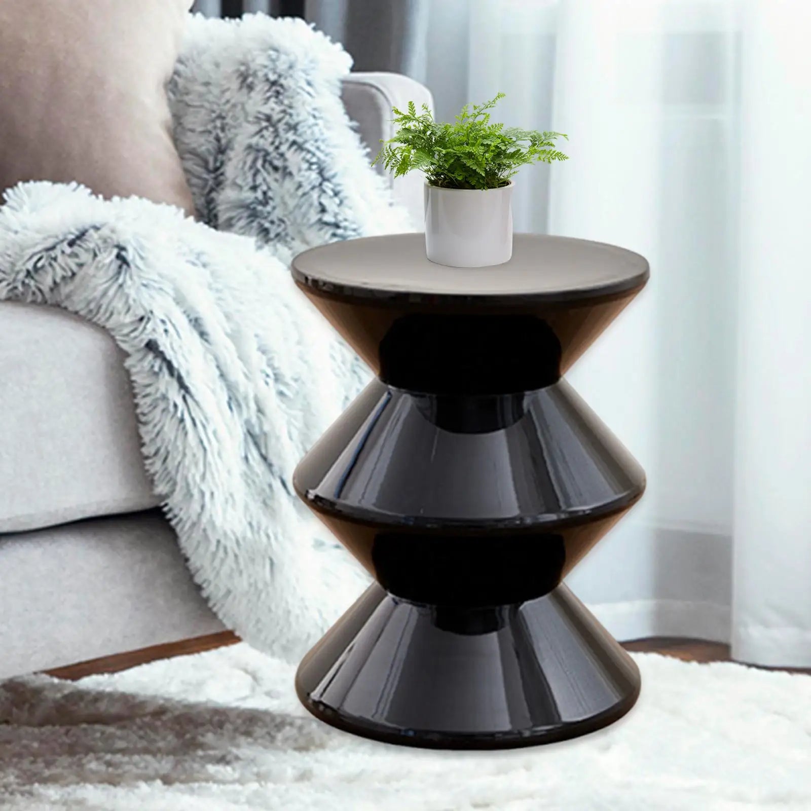 Nordic Ins Style Creative Hourglass Home Stool 3 Tire Small Low Plastic Round Stool For Household Office Living Room Shoe Change