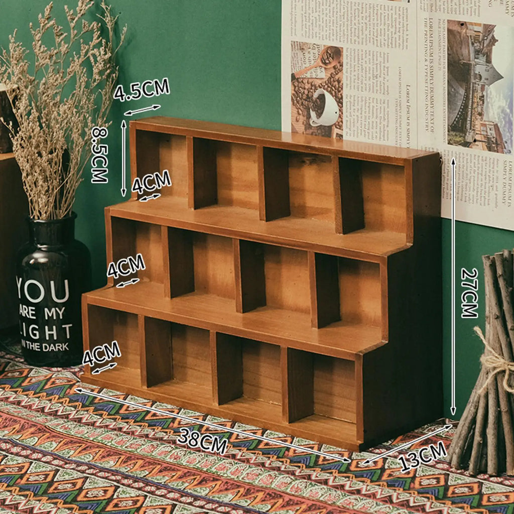 Wood Display Stand Product Stand Multilayer Reveal Frame Wooden Display Riser Shelf Mug Holder Rack for Figures Decoration