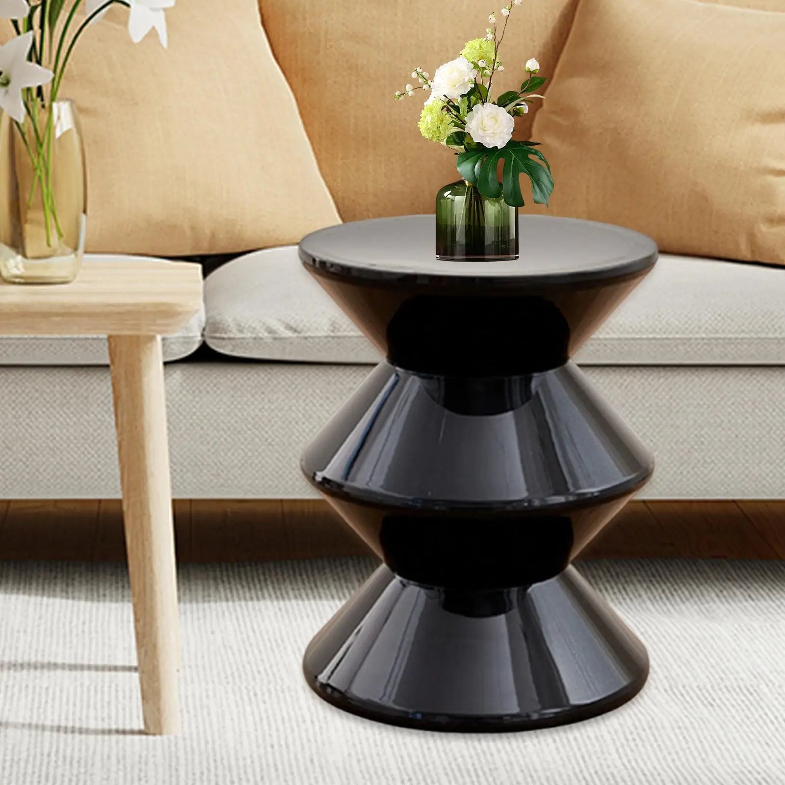 Nordic Ins Style Creative Hourglass Home Stool 3 Tire Small Low Plastic Round Stool For Household Office Living Room Shoe Change