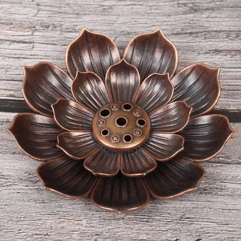 Alloy Lotus Incense Burner Holder