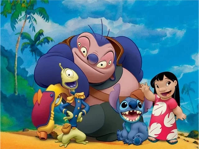 Disney Anime Canvas Painting Wall Art Cartoo Lilo & Stitch  Stitch& Angel Pictures On Canvas Posters And Prints Home Decor Mural