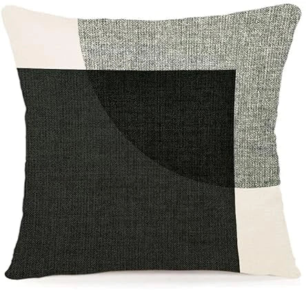 Black Geometric Pattern Pillow Case Home Decor Suitable for Office Sofa Cushion Living Room Garden Car Cushion Cover