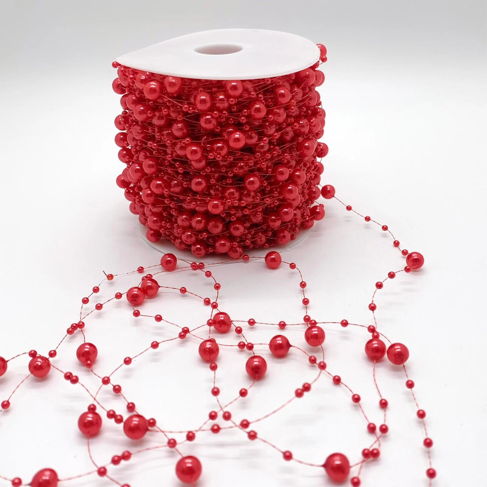 2025 Christmas Decoration Bead String Clear Colored Round Diamond Scale Shape Bead String For Wedding Valentine's Thanksgiving