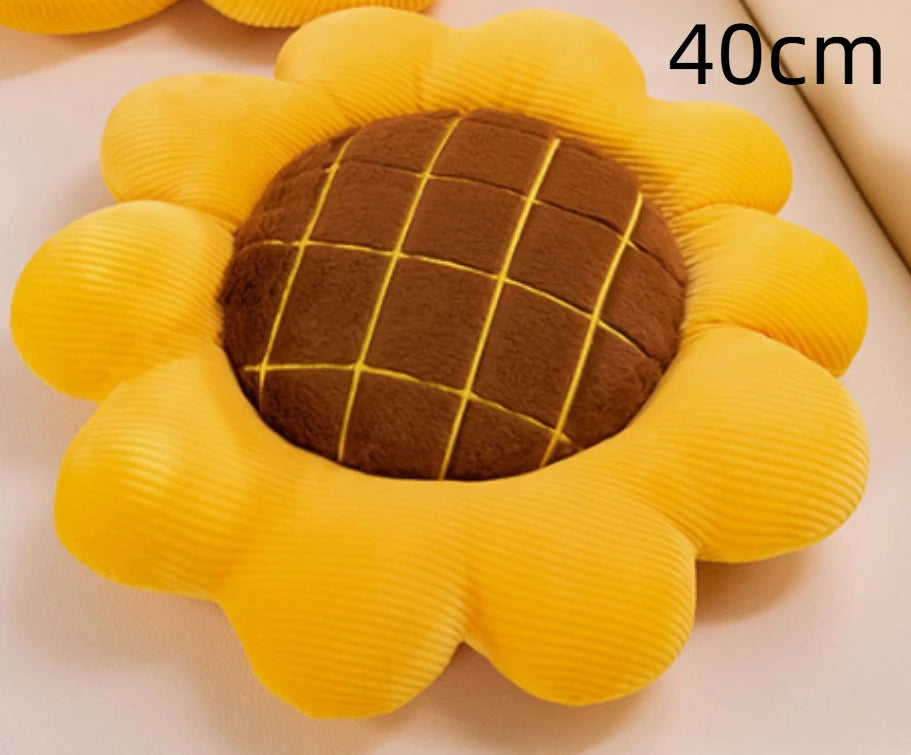 Office Sunflower Plush Cushion Pillow Living Room Sofa Headboard Plush Decorative Pad Car Sunflower Car Seat Plush Back Cushion