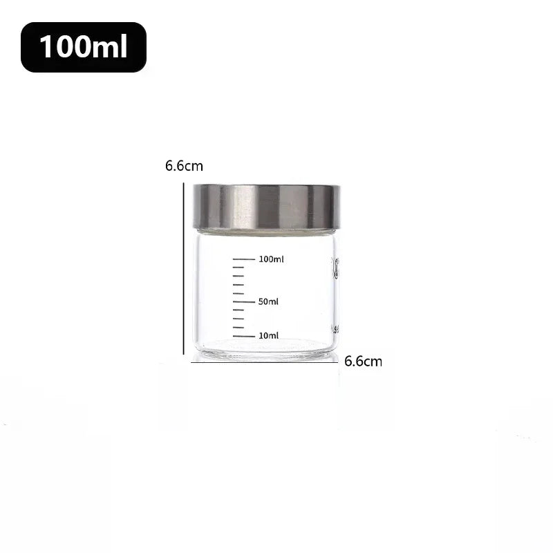 Glass Storage Jar with Lid and Scale