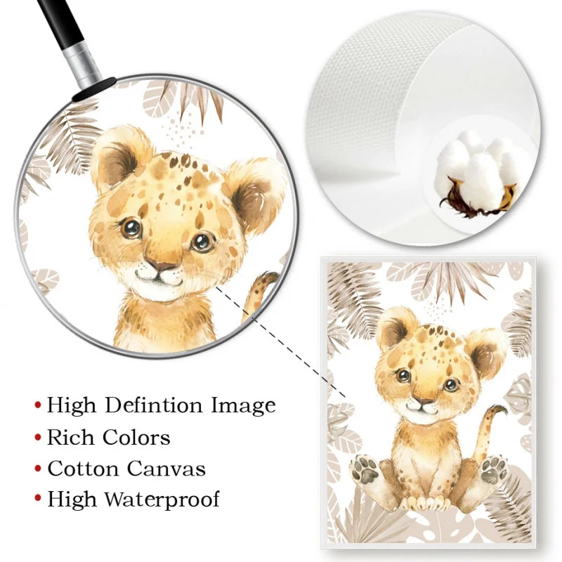 Personalized Safari Animal Nursery Wall Art