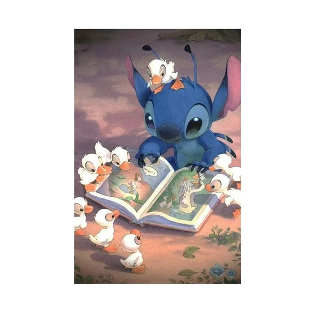 Disney Anime Canvas Painting Wall Art Cartoo Lilo & Stitch  Stitch& Angel Pictures On Canvas Posters And Prints Home Decor Mural