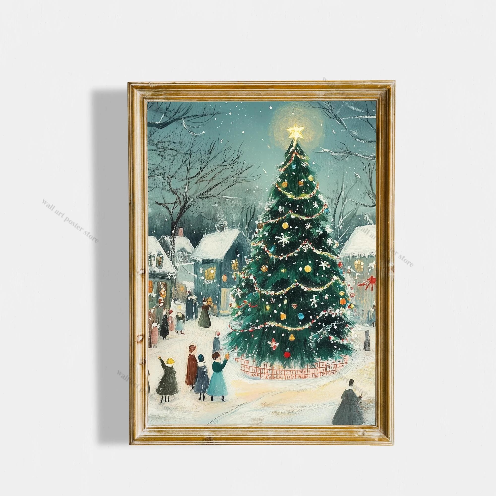 Winter Town Holiday Printable Wall Art