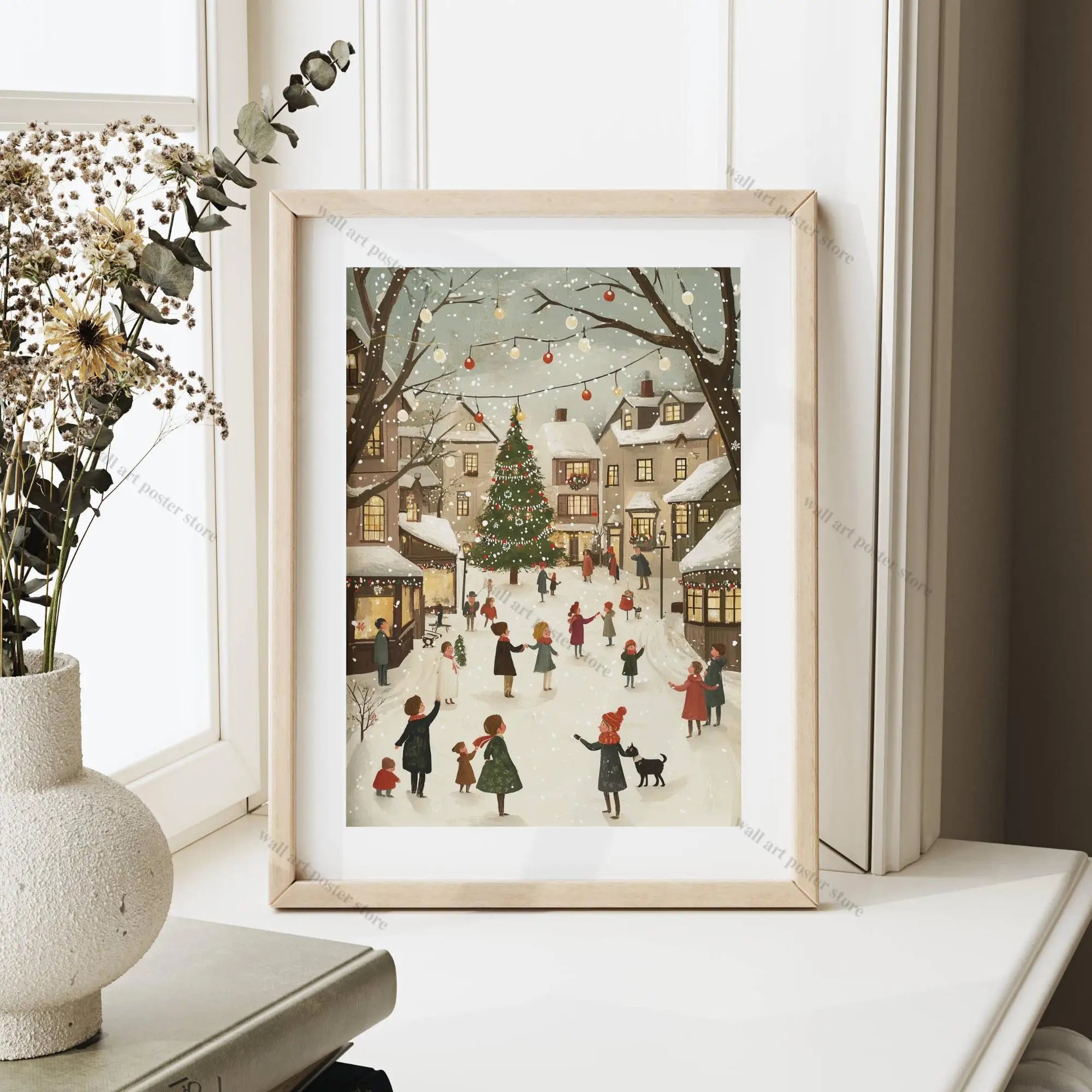 Winter Town Holiday Printable Wall Art