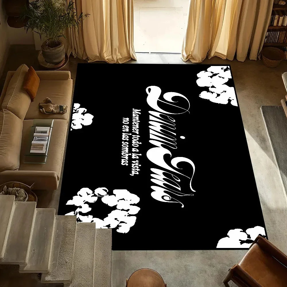 Small T-Tears Carpet Anti-Slip Kitchen Bedroom Fashion D-Denim Handmade Tufted Rug Luxury Living Room Entrance Decoration