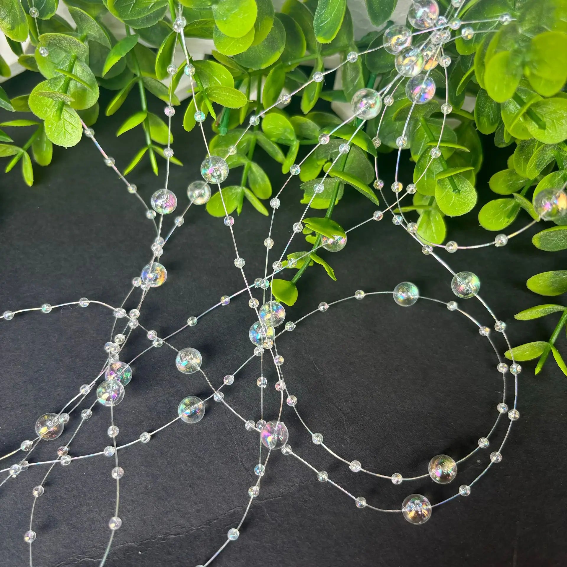 2025 Christmas Decoration Bead String Clear Colored Round Diamond Scale Shape Bead String For Wedding Valentine's Thanksgiving