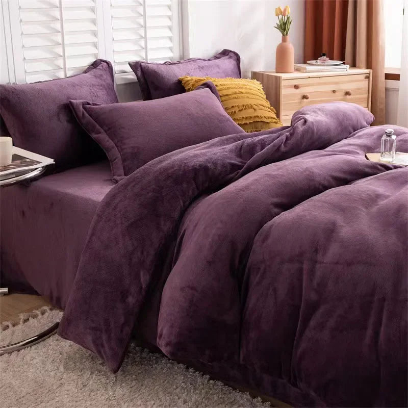 1pcs Duvet Cover Winter Warm Double Twin Queen King Quilt Cover Blanket Flannel Comforter Case Flannel Duvet Covers Bedding