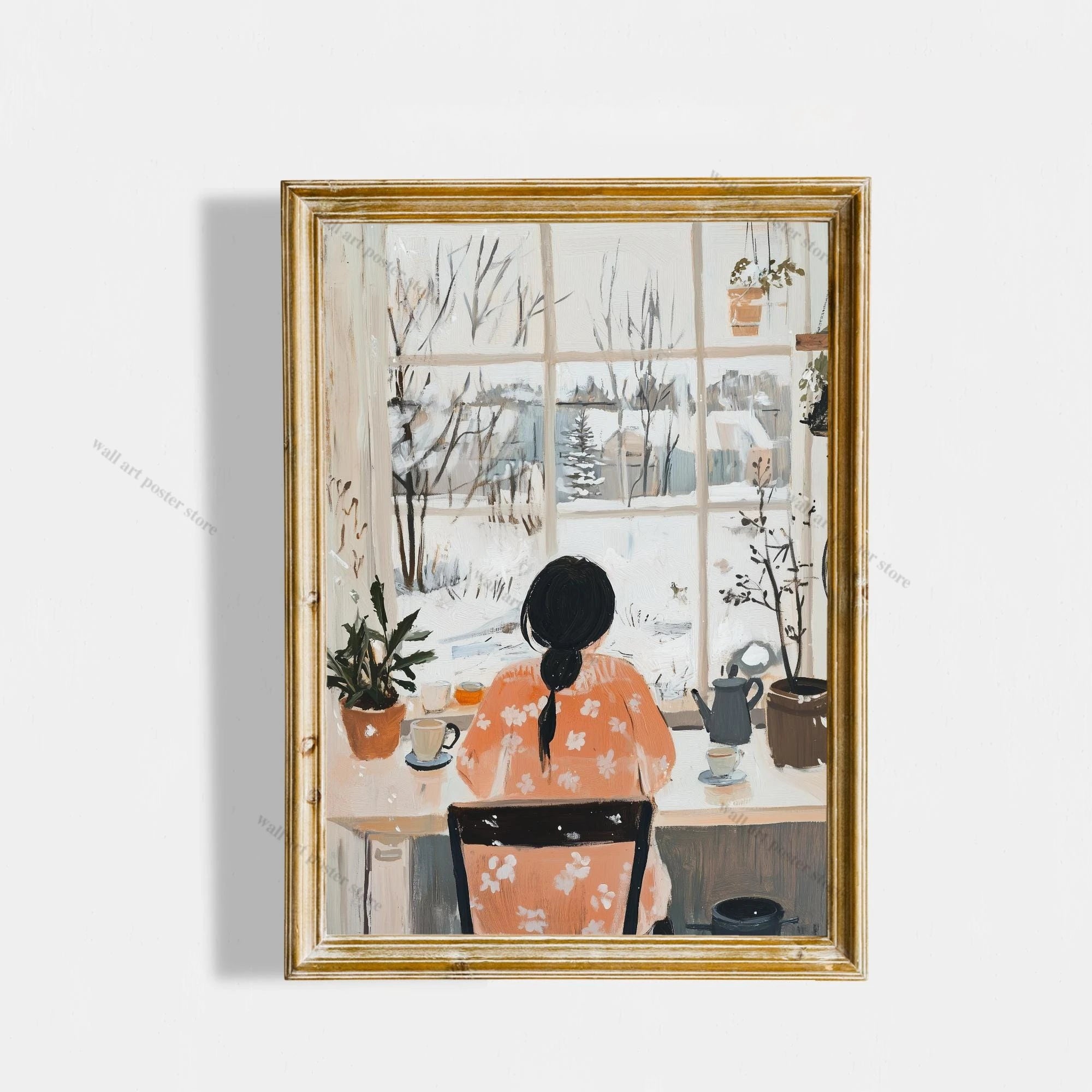 Winter Town Holiday Printable Wall Art