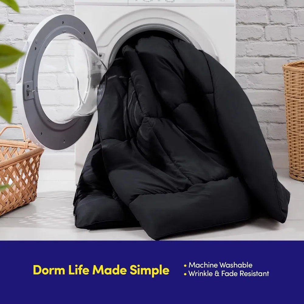 WQSPRING 3pcs Reversible Comforter Set All Season Bedding Set Comforter Pillow Shams Red Black Down Alternative Duvet Insert