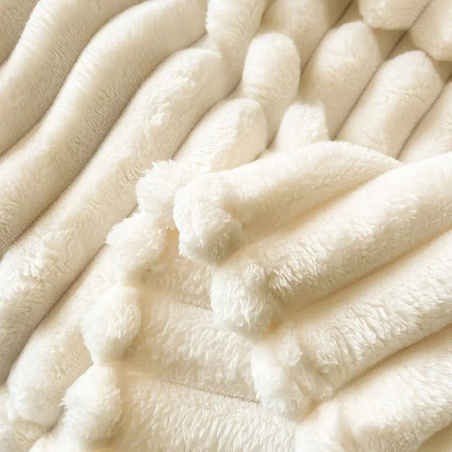 Soft Plush Throw Blanket for Sofa & Bed