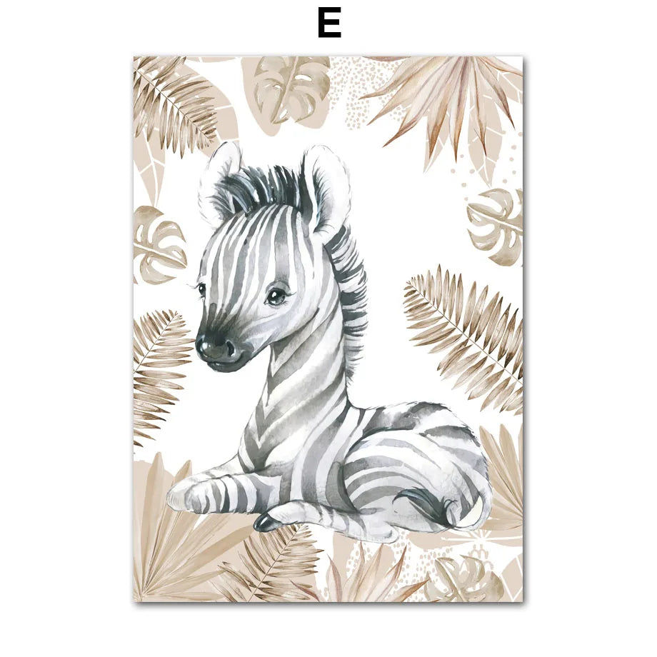 Personalized Safari Animal Nursery Wall Art