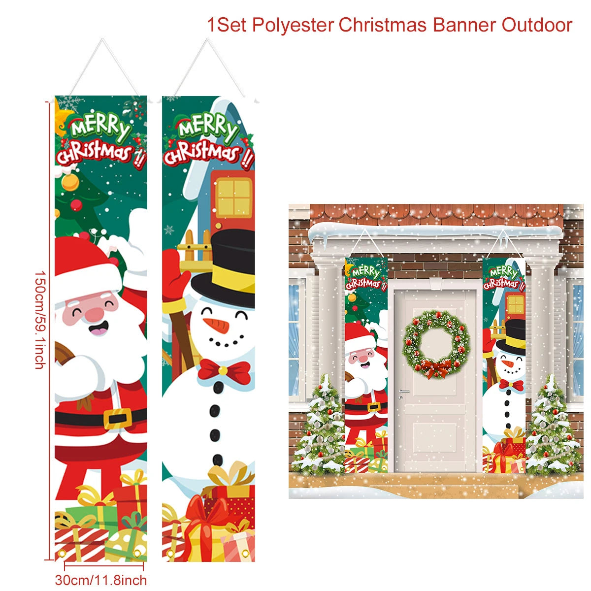 Christmas Hanging Door Banner Merry Christmas Decoration for Home 2025 Xmas Door Decor Navidad Notal Noel Ornament New Year 2026