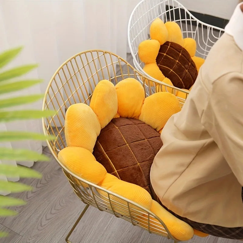 Office Sunflower Plush Cushion Pillow Living Room Sofa Headboard Plush Decorative Pad Car Sunflower Car Seat Plush Back Cushion