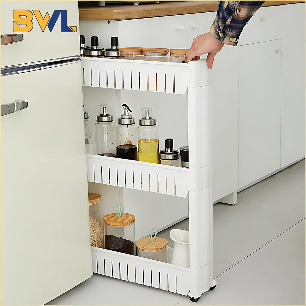 Narrow Rolling Storage Shelf