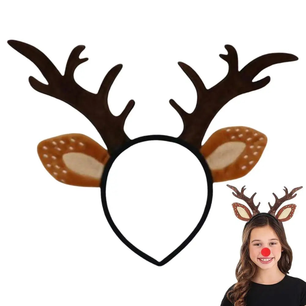 Reindeer Headband Adult Cute Realistic Deer Antlers Headband Animal Ears Headband For Cosplay Deer Costume Christmas Accessories