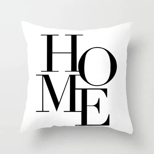 European-Style Black and White Geometry Portrait Pillow Cover Living Room Sofa Waist Support Office Bed Head Pillow Pillow 60x60