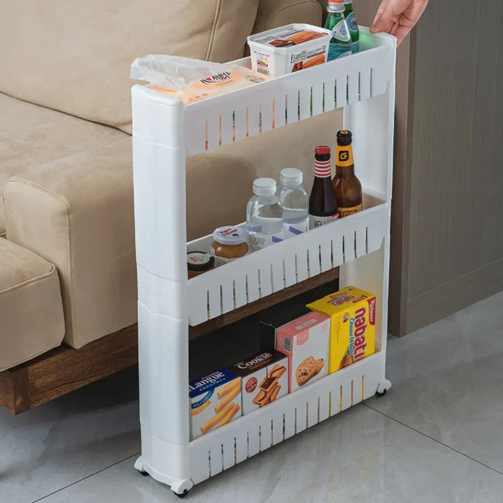 Narrow Rolling Storage Shelf