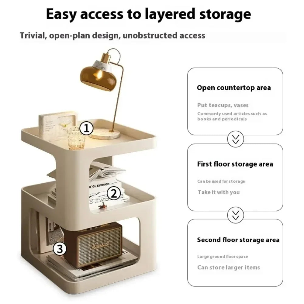 Detachable Double-layer Storage Platform Simple and Modern Bedside Table Creative Fashion Multi Functional Home Storage Rack