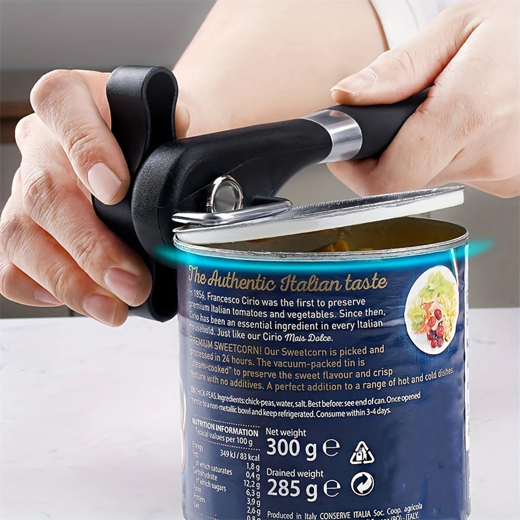 Plastic Hand-actuated Can Opener Safety Kitchen Tools Easy Grip Side Cut Manual Opener for Cans' Lid Kitchen Gadgets