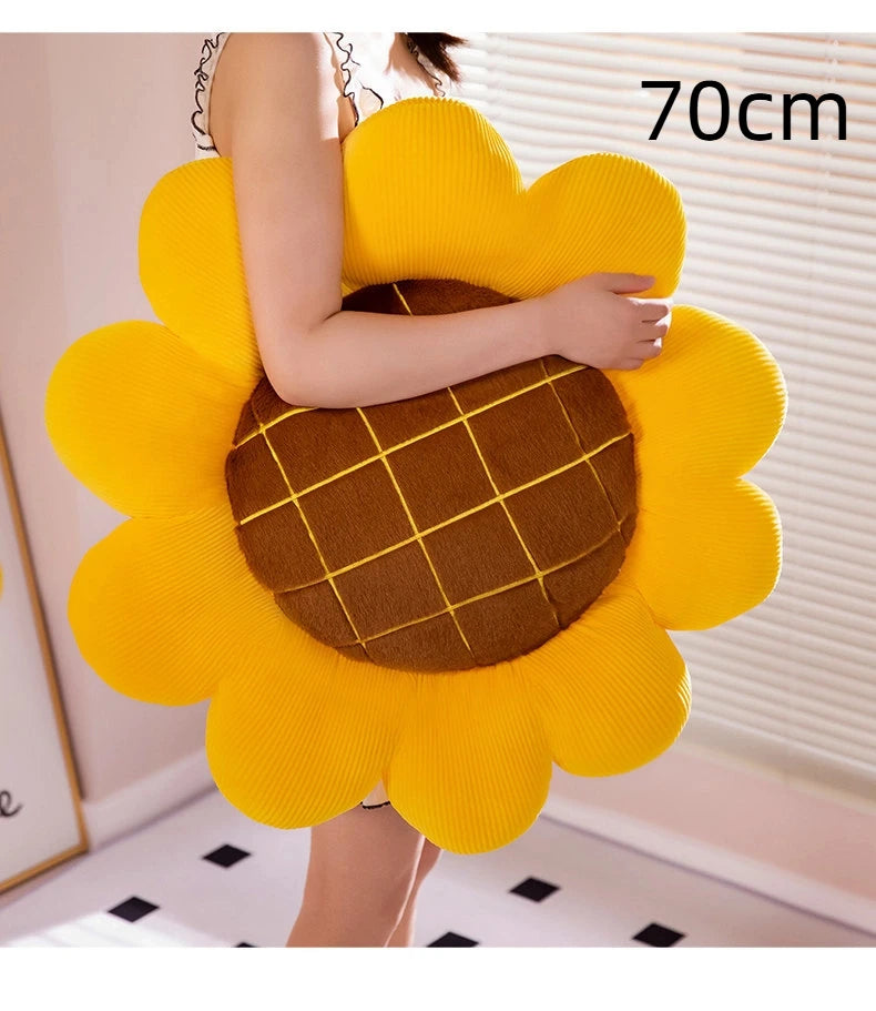 Office Sunflower Plush Cushion Pillow Living Room Sofa Headboard Plush Decorative Pad Car Sunflower Car Seat Plush Back Cushion