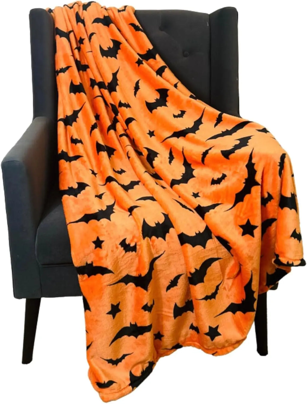 Halloween Black Bats Flannel Blanket