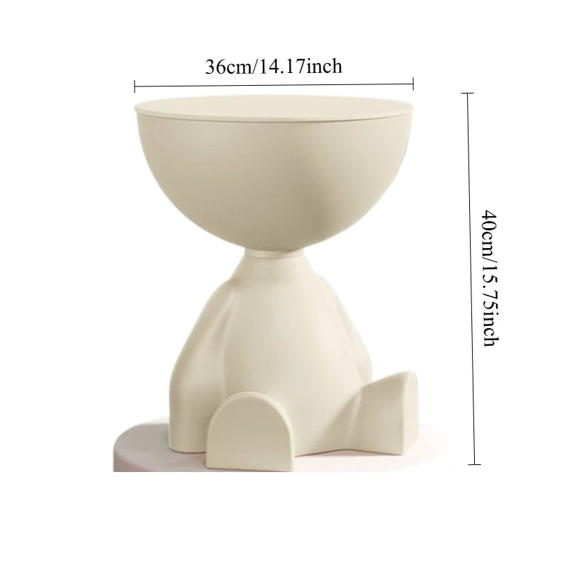 Creative Side End Table Flat Head Bedside Table Household Sofa Side Rack Bedroom Balcony Movable Mini Table Small Apartment Tea