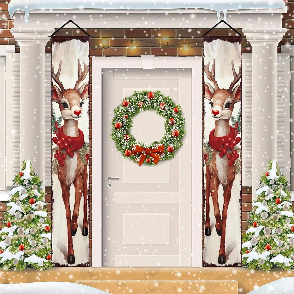 Christmas Hanging Door Banner Merry Christmas Decoration for Home 2025 Xmas Door Decor Navidad Notal Noel Ornament New Year 2026