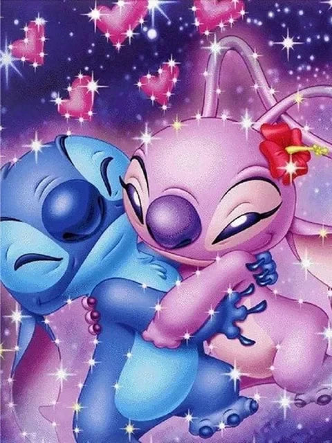 Disney Anime Canvas Painting Wall Art Cartoo Lilo & Stitch  Stitch& Angel Pictures On Canvas Posters And Prints Home Decor Mural