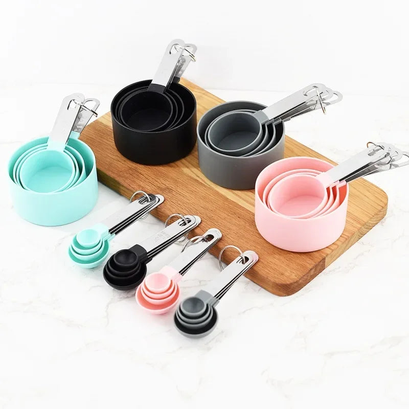 8PCS/set Stainless Steel Measuring Cup and Spoon Set with Scale for Accurate Baking and Cooking Grain Dessert Measuring Tools