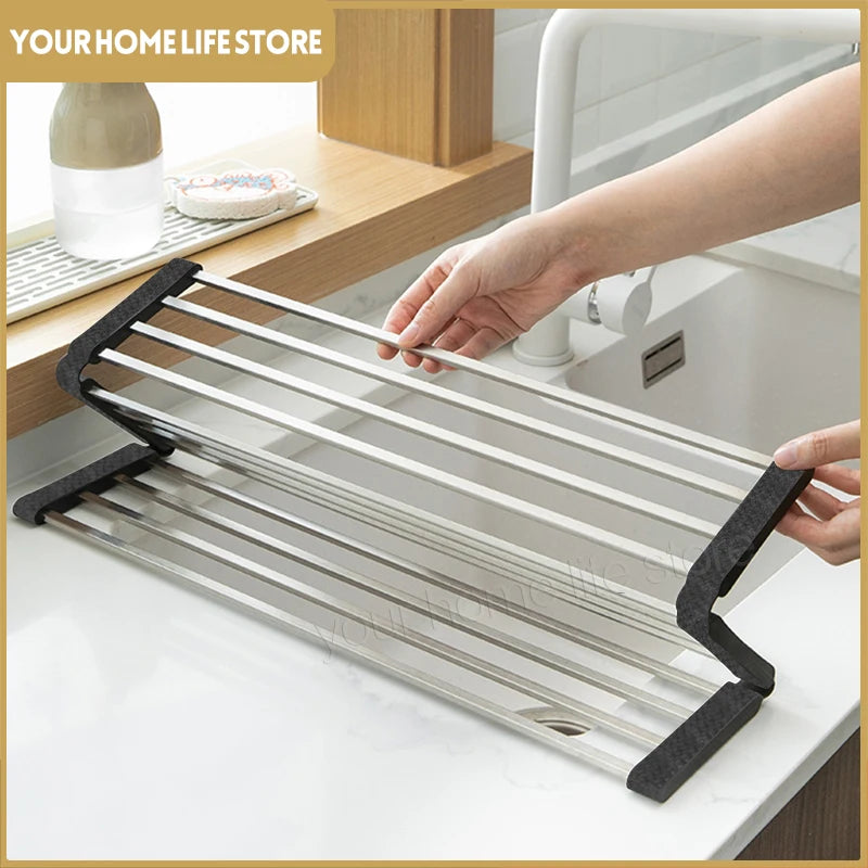 Roll-Up Over Sink Dish Drying Rack