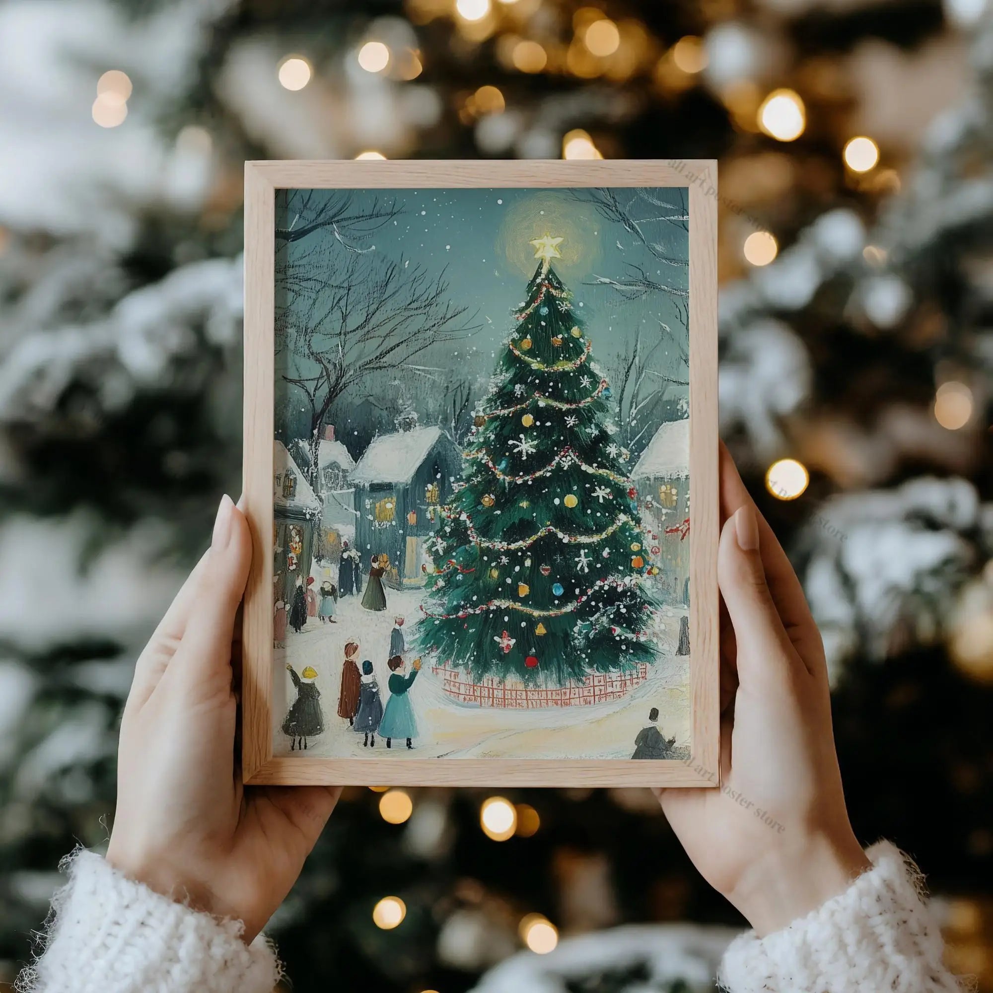 Winter Town Holiday Printable Wall Art