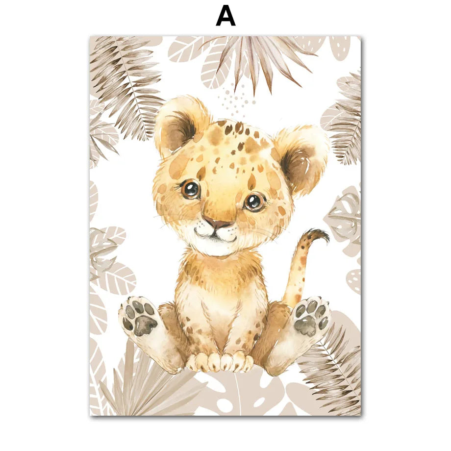 Personalized Safari Animal Nursery Wall Art