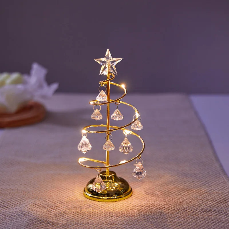 Glowing Crystal Christmas Tree Ornament Lamp