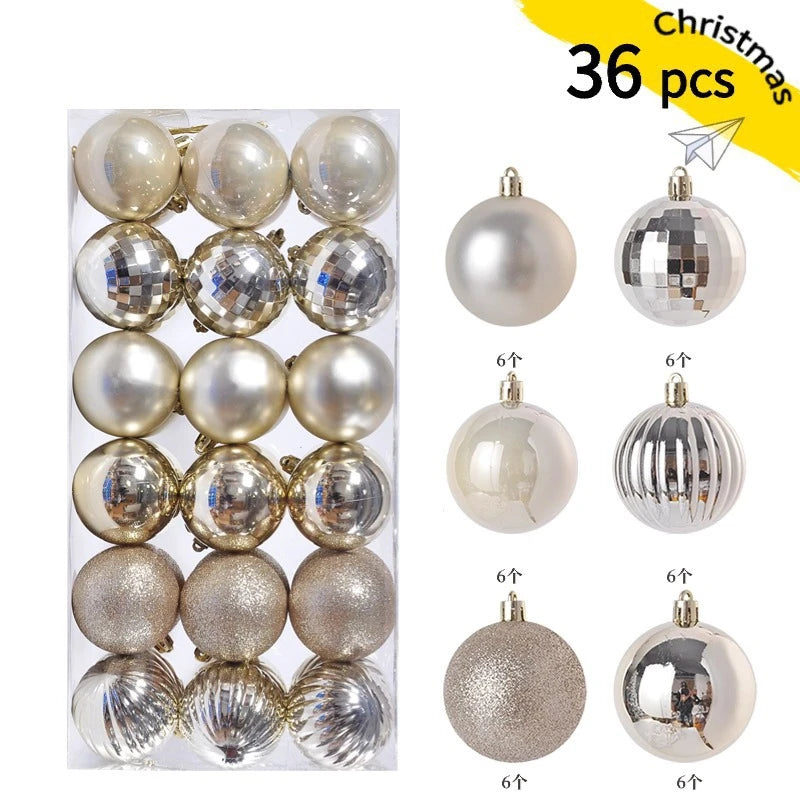 24/36Pcs Christmas Decoration 3/4CM Balls Hanging Christmas Tree Pendants Ornaments for Home Party Decor New Year Gift Accessory