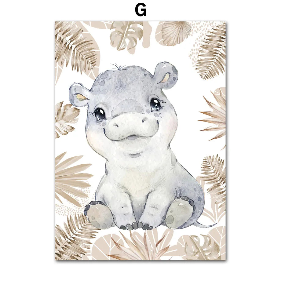 Personalized Safari Animal Nursery Wall Art