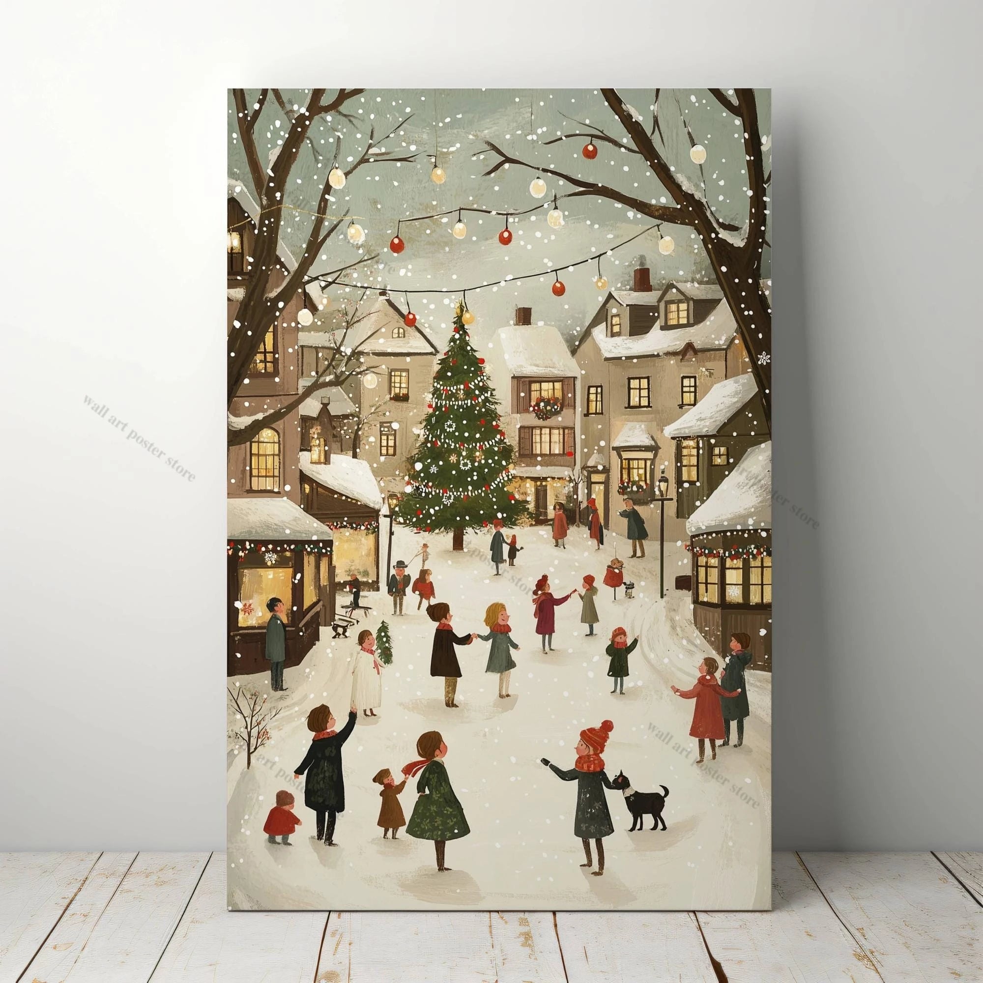 Winter Town Holiday Printable Wall Art