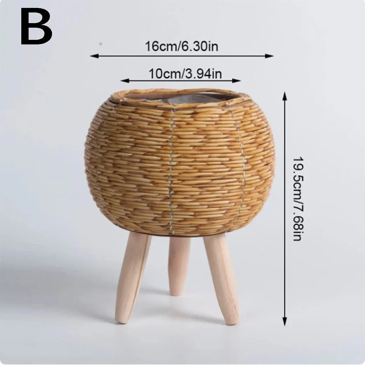 Fashion Rattan Woven Flower Pot Creative Flower Planters With Removable Legs Durable Hand Wove Plant Stand