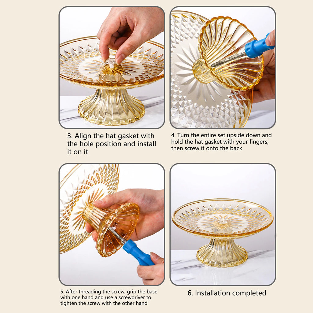 Cupcake Stand Display Platter Acrylic Large Stand Serving Dish For Cake Dessert Cupcake Fruits Tray