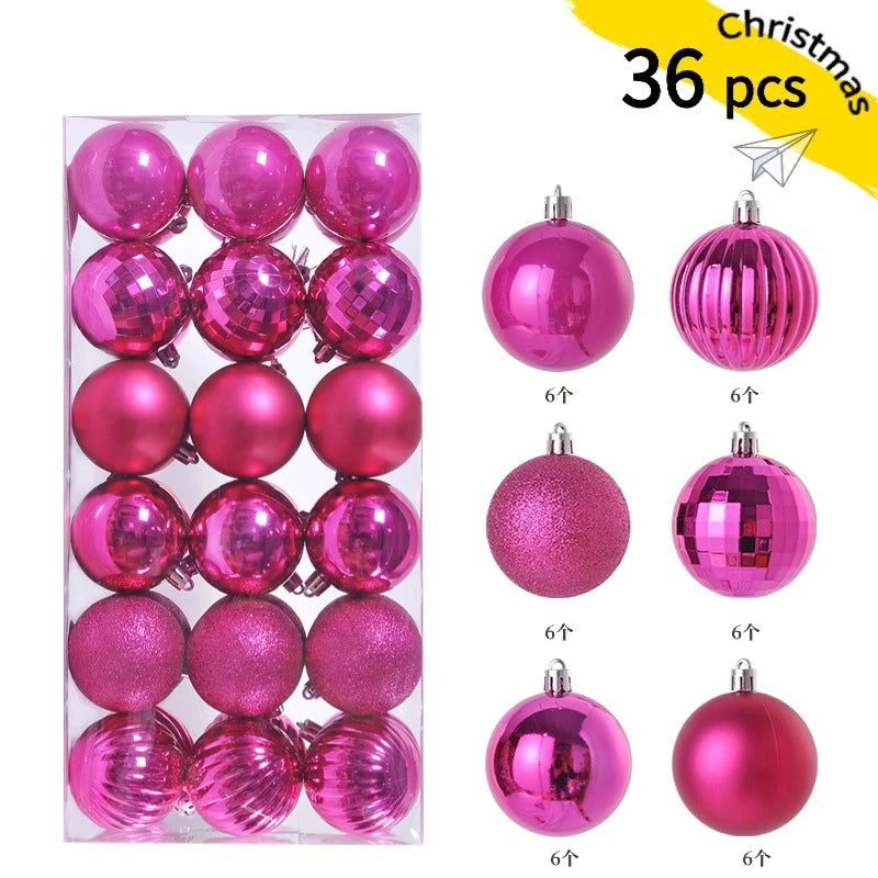 24/36Pcs Christmas Decoration 3/4CM Balls Hanging Christmas Tree Pendants Ornaments for Home Party Decor New Year Gift Accessory